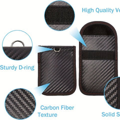 2pcs Mini Faraday Key Fob Protector - RFID Blocking Pouch
