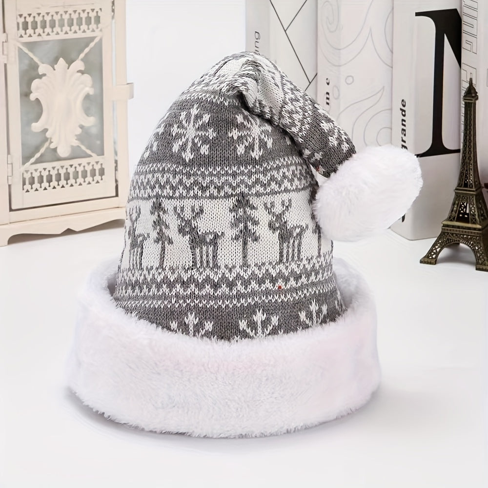 Thickened Plush Santa Claus Hat Winter Accessories Christmas Party Decors