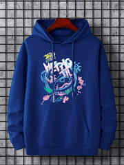 Men's Graffiti Bear Graphic Hoodie Casual Drawstring Hooded Sweatshirt