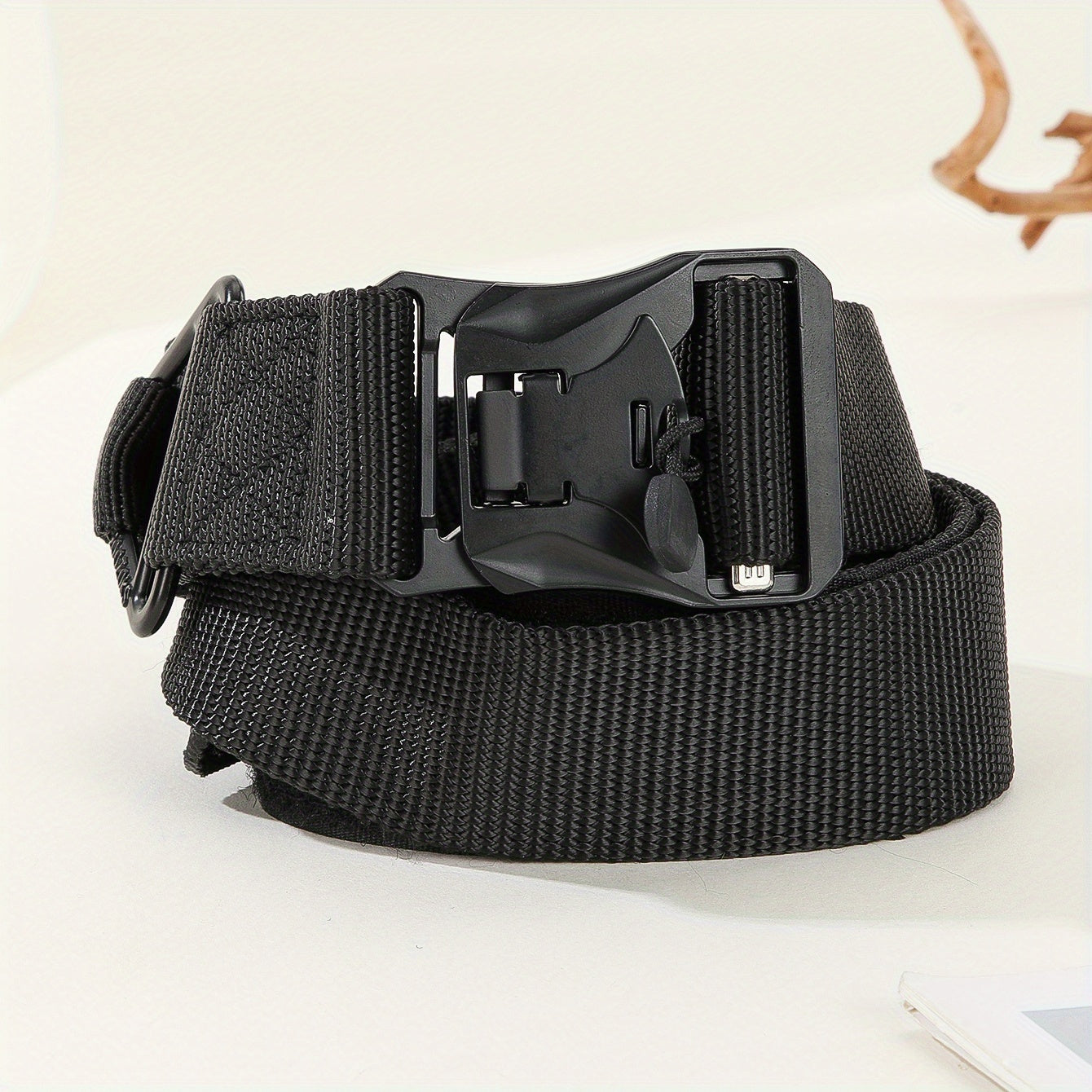 Tactical Belt Retractable Quick Release Plastic Buckle Braided Canvas Belts