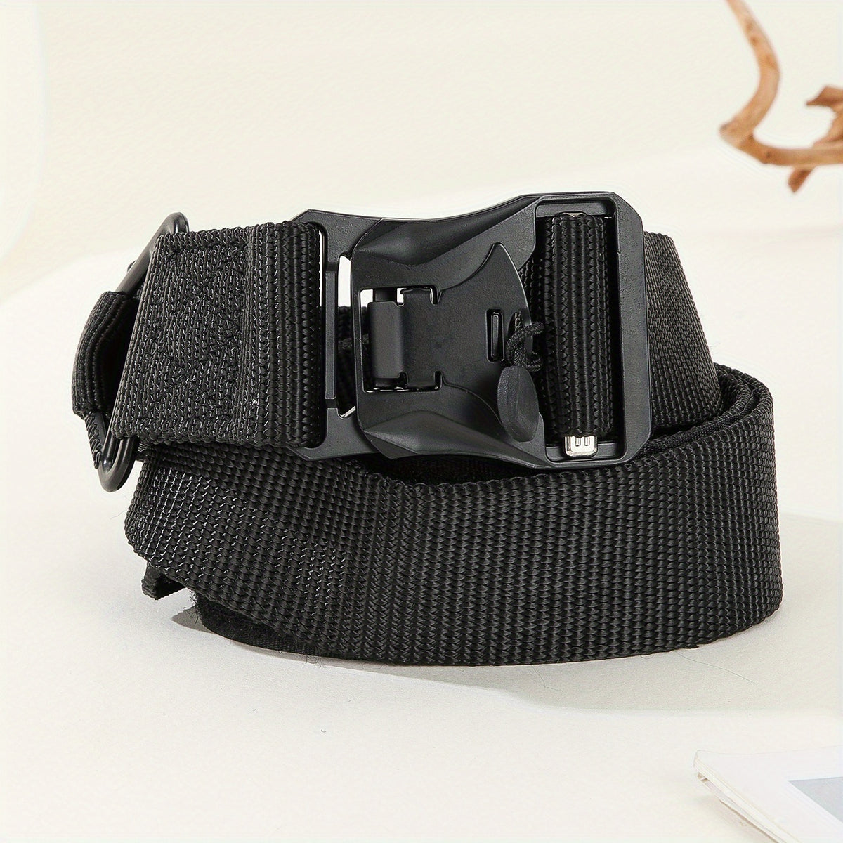 Tactical Belt Retractable Quick Release Plastic Buckle Braided Canvas Belts