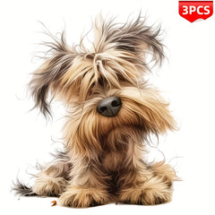 3pcs Small Fluffy Dog Iron On Patches Washable DIY Decals Kit