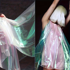 Colorful Laser Cloth Glass Yarn Organza Fabric 0.91m x 2.74m