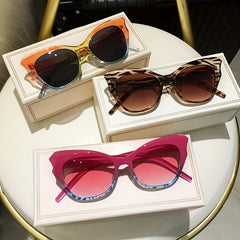 Y2K Cat Eye Sunglasses Block UV400 Sun Shades for Beach Party
