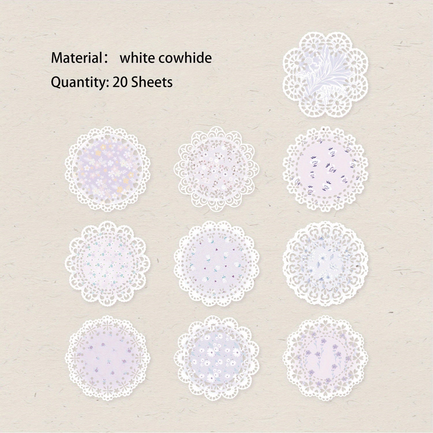 20 Sheets Melody Cowhide Material Paper For Scrapbooking DIY