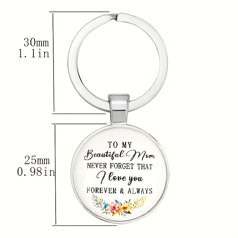 Zinc Alloy Flower Alphabet Keychain for Mom - Bag Purse Charm