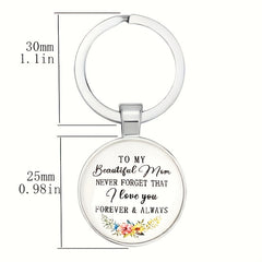Zinc Alloy Flower Alphabet Keychain for Mom - Bag Purse Charm