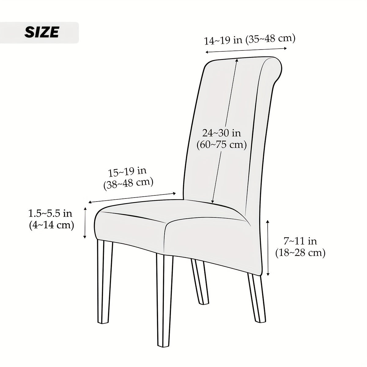 High Velvet Dining Chair Slipcover Elastic Cover for Dining Room Banquet