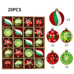 20pcs Christmas Decorative Ball Tree Hanging Decorations Supplies