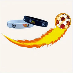 Flame Football Ball Games Theme Silica Gel Bracelet 2Pcs Pack