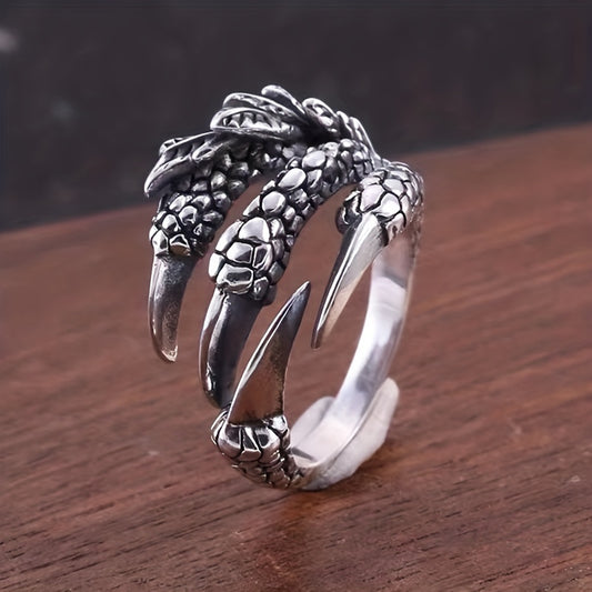 Men's Dragon Claw Hip hop Embossed Retro Ring