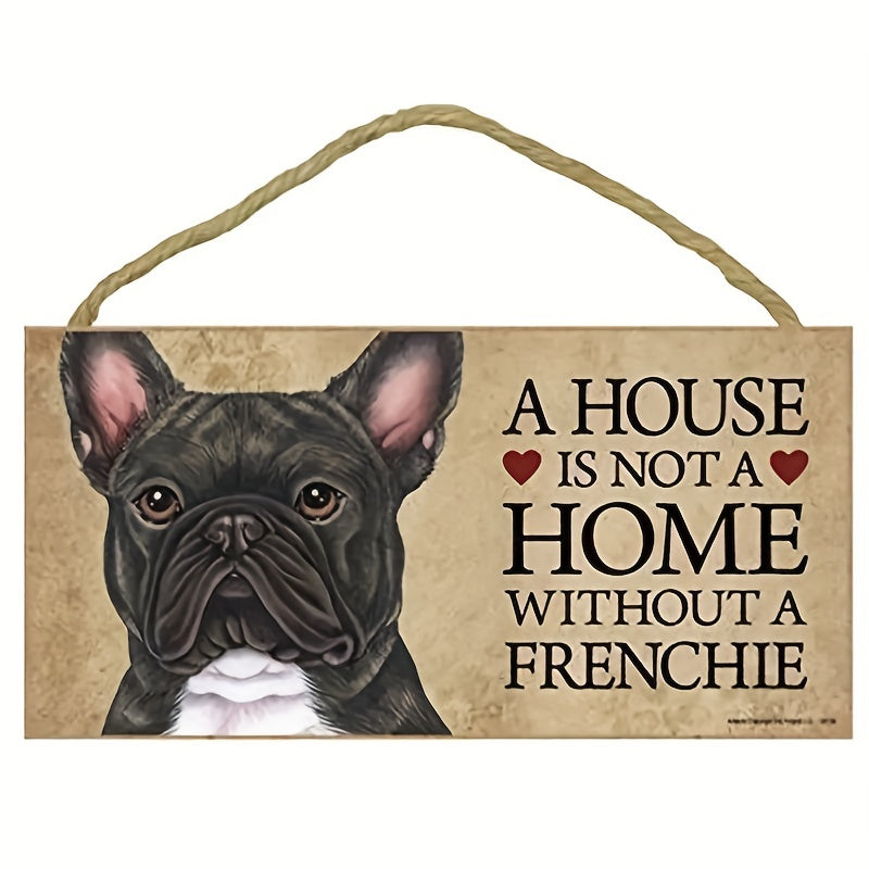 French Bulldog Wooden Plaque Gift Pendant Hanging Sign