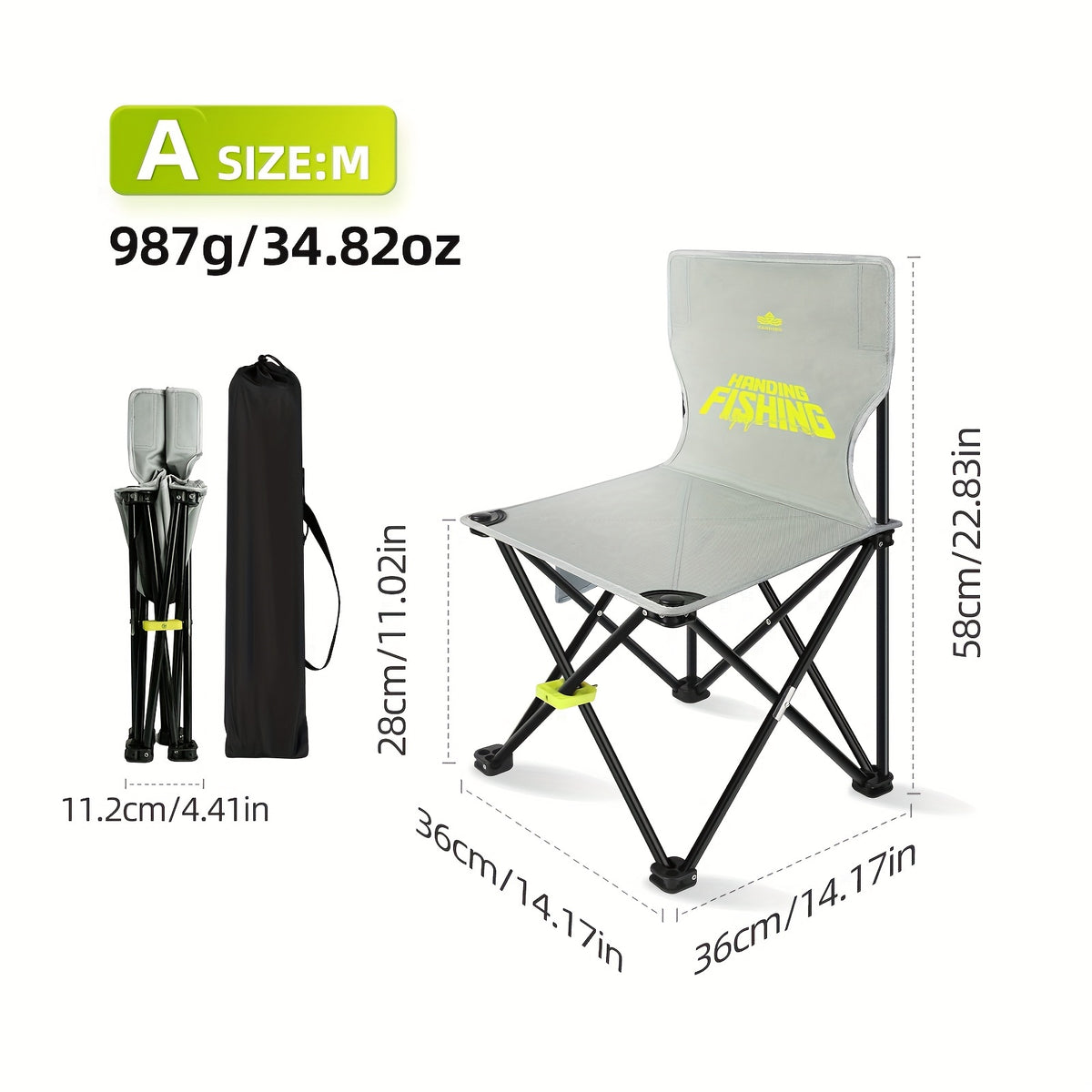 Portable Fishing Chair with Backrest for Outdoor Activities