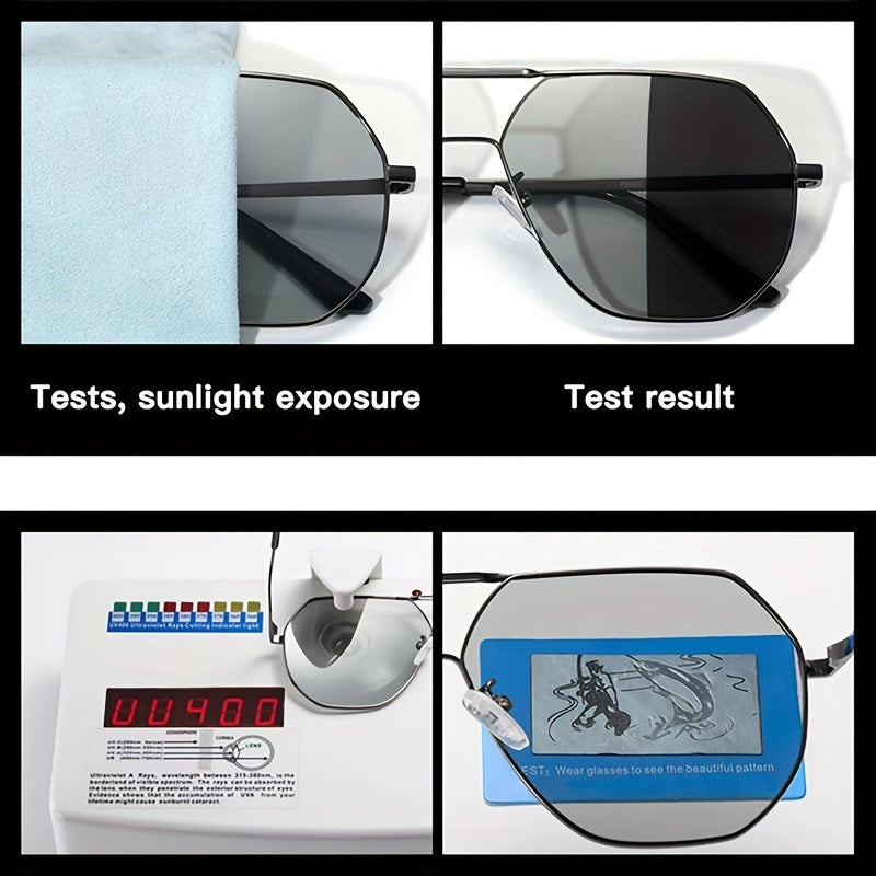 Men's Polarized Sunglasses Lightweight Metal Frame Driving Fishing Glasses