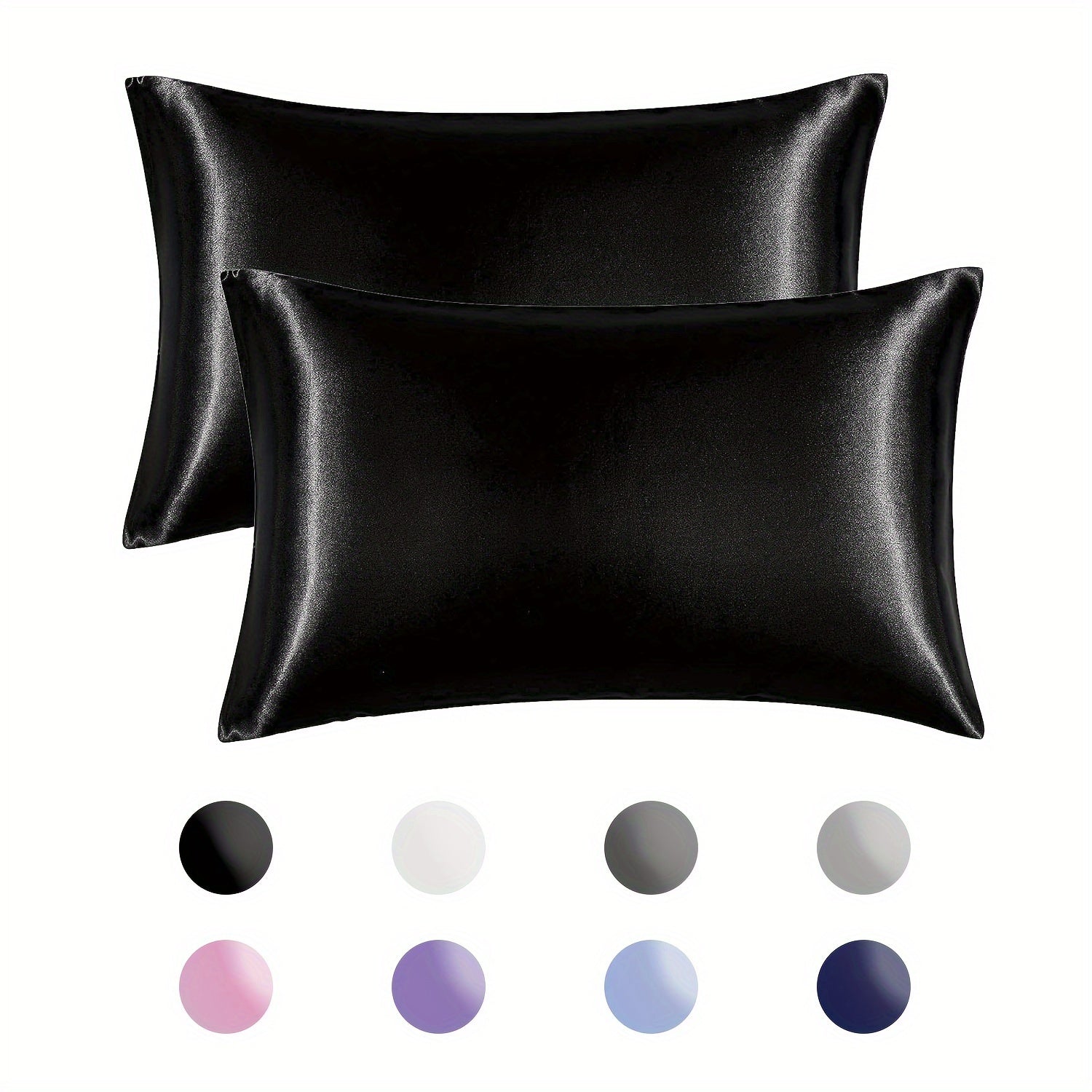 1 Pair Faux Silk Satin Pillowcase Envelope Design