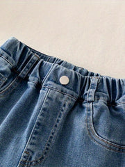 Girls Flared Tassel Jeans Denim Pants For Summer Kids