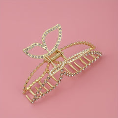Alloy Butterfly Hair Claw Rhinestone Ponytail Holder
