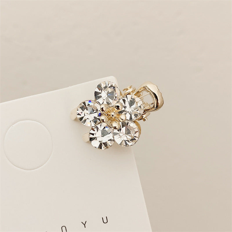 Crystal Flower Mini Hair Claw Clip Vintage Hairclip Hair Accessories