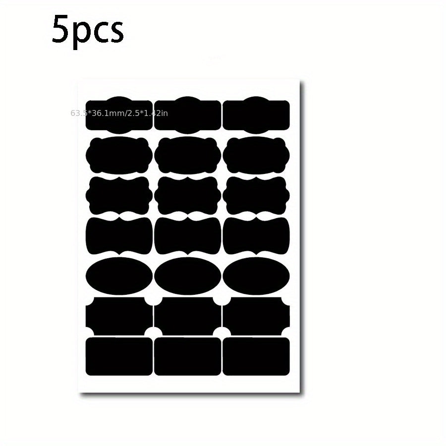 105pcs Geometric Pattern PVC Label Stickers for Kitchen and Stationery