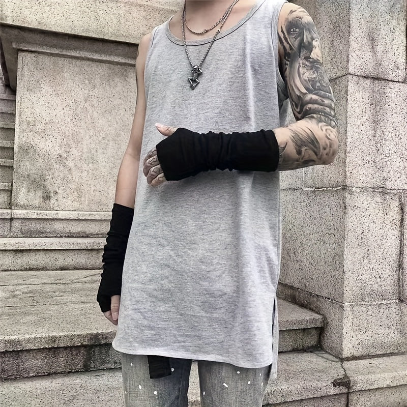 Summer Dark Half Sleeved Sunscreen Sleeve Ice Silk Finger Gloves