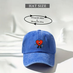 Heart Little Man Bad Rabbit Baseball Cap Candy Distressed Cartoon Sports Hat