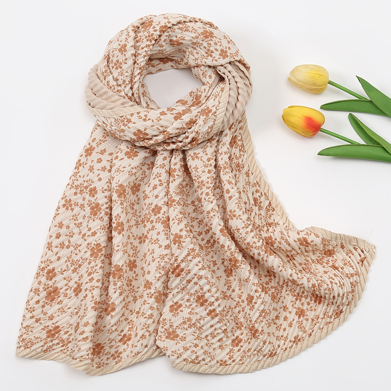 Vintage Flower Print Finale Scarf Double sided Thickened Shawl Scarves