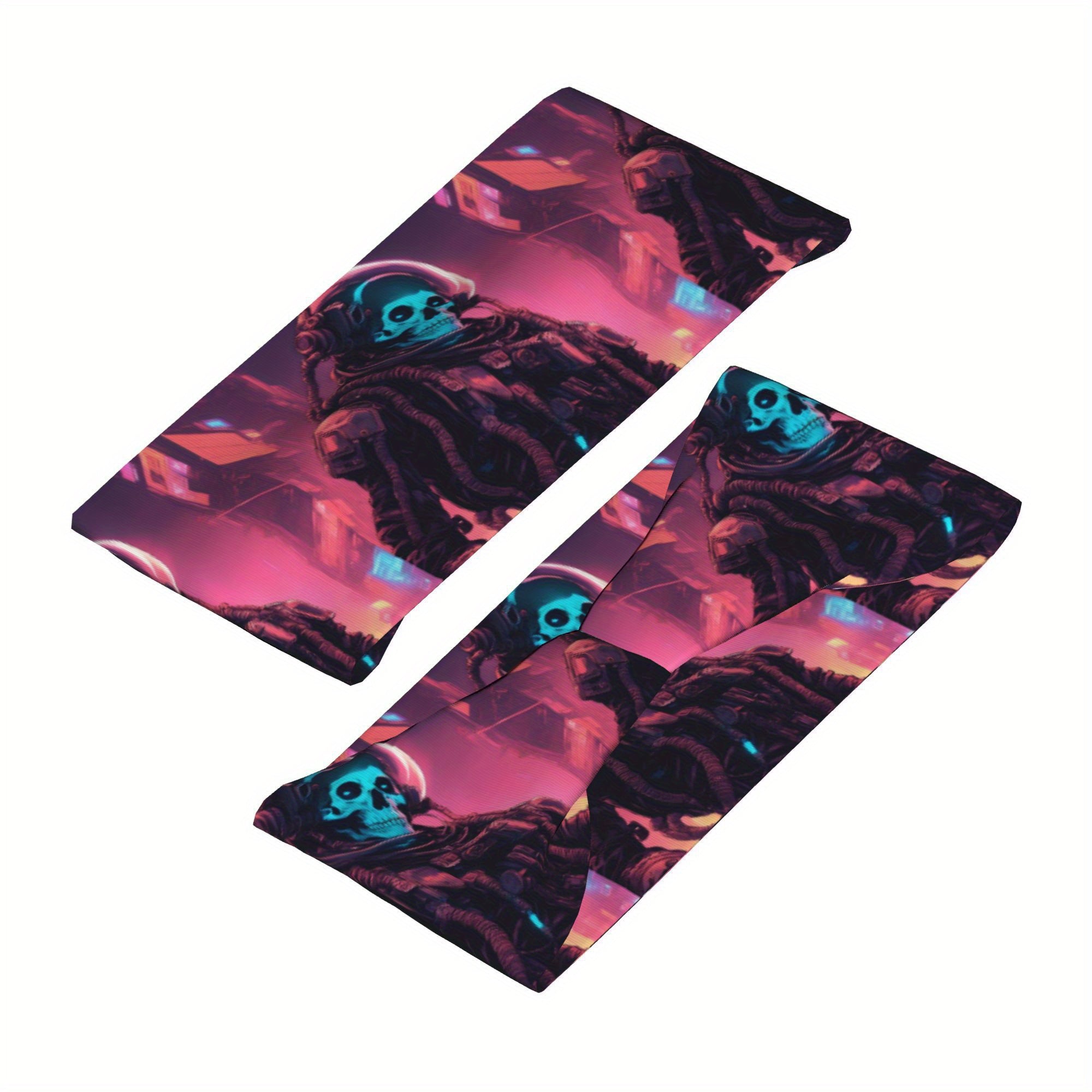 Astronaut Skull Sports Headband Sweat Wicking Stretchy Polyester Cyberpunk