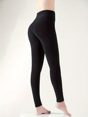 High Waist Fleece Warm Sports Leggings Womens Activewear