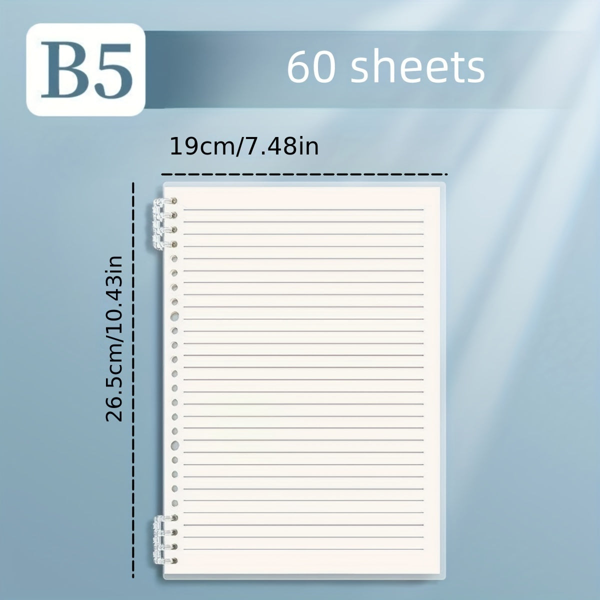 Detachable Spiral Coil High School Student Notebook 60 Sheets