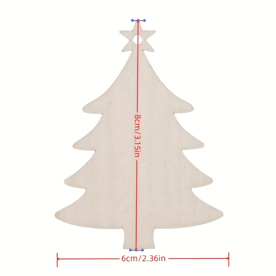 10pcs DIY Wooden Christmas Tree Decorations Snowman Pendants