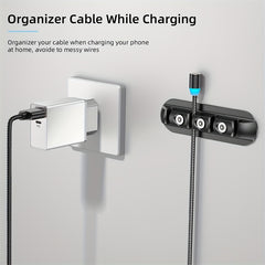 3PCS 4 Holes Magnetic Suction Head Cable Organizer Holder
