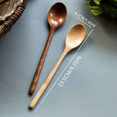 5pc Wooden Spoons for Eating Mixing Stirring