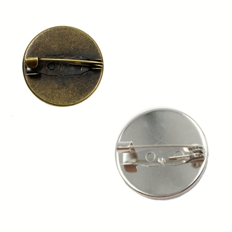 Vintage Round Pinback Button Brooch Pin Men