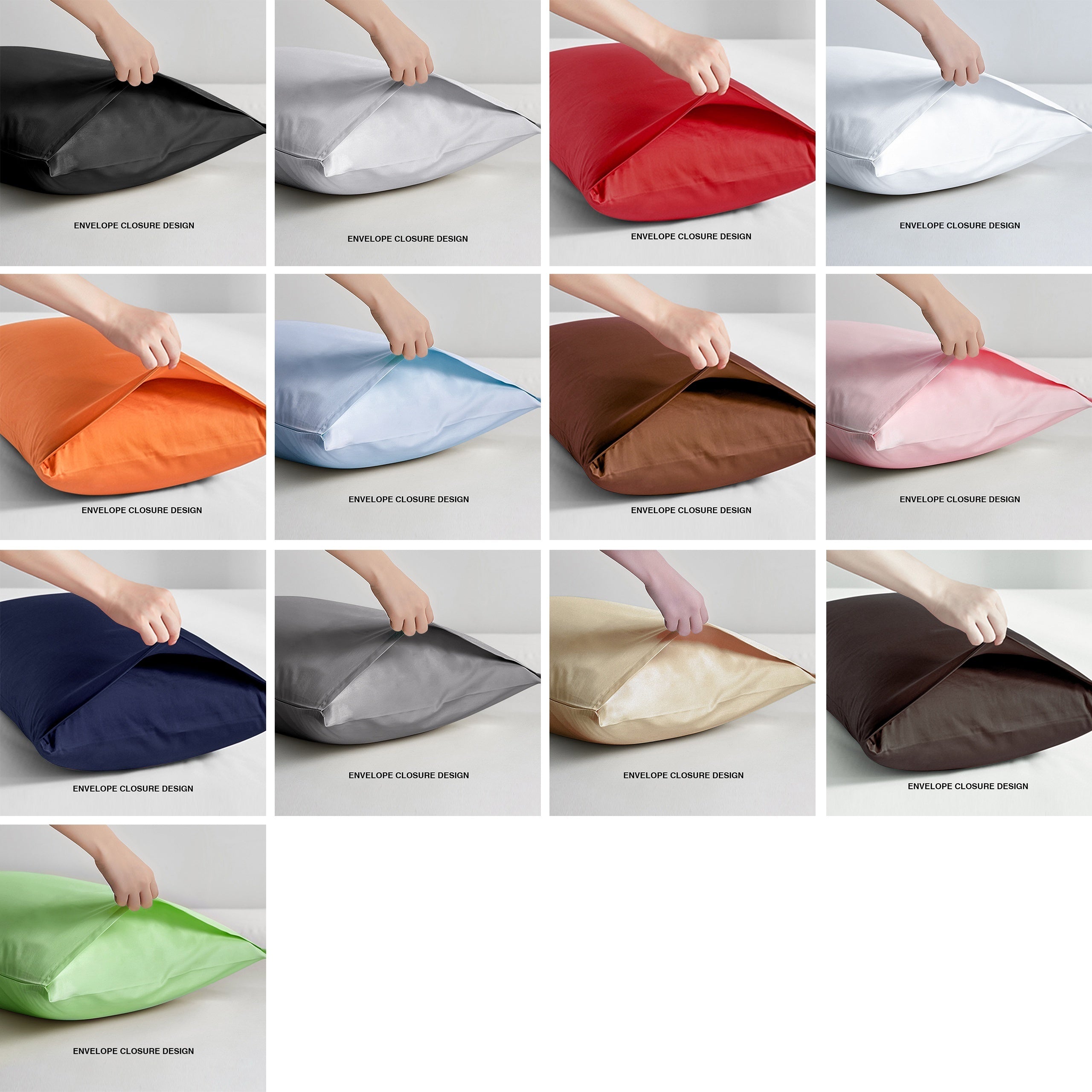 Microfiber Pillowcases Pair Envelope Closure Solid Pillow Caces