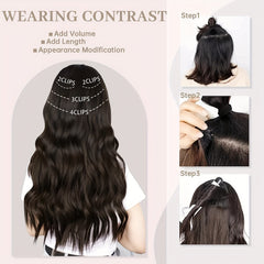 Long Wavy Curly Hair Extensions Clip-In Full Head Synthetic Hair Pieces