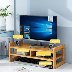 Nanzhu Wood Desktop Display Storage Shelf for Office