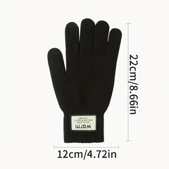 Men's Thick Windproof Knitted Gloves for Winter Outdoor Activities