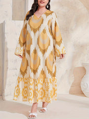  Colorblock Maxi Dress Women's Abaya