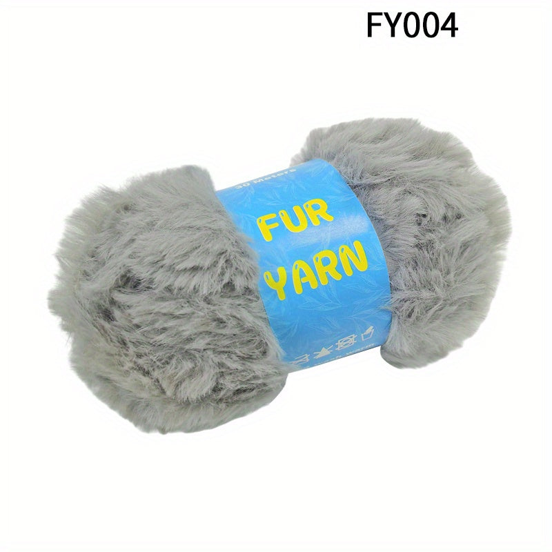 Soft Fluffy Faux Mink Fur Yarn for DIY Knitting, Crocheting - 50g