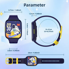 Kids Smartwatch Pink Purple Ages 6-12 Magnetic Charging Silicone Strap