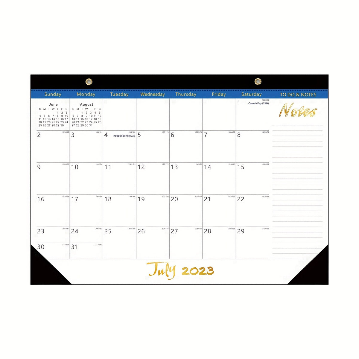 Large Desk Wall Calendar July-Dec 18 Months 18x30
