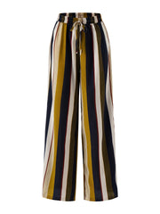 Stripe Print Two piece Set Sleeveless Cami Top & Tie waist Pants