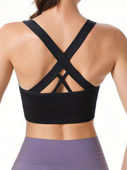 Criss Cross Back Sports Bra for Women