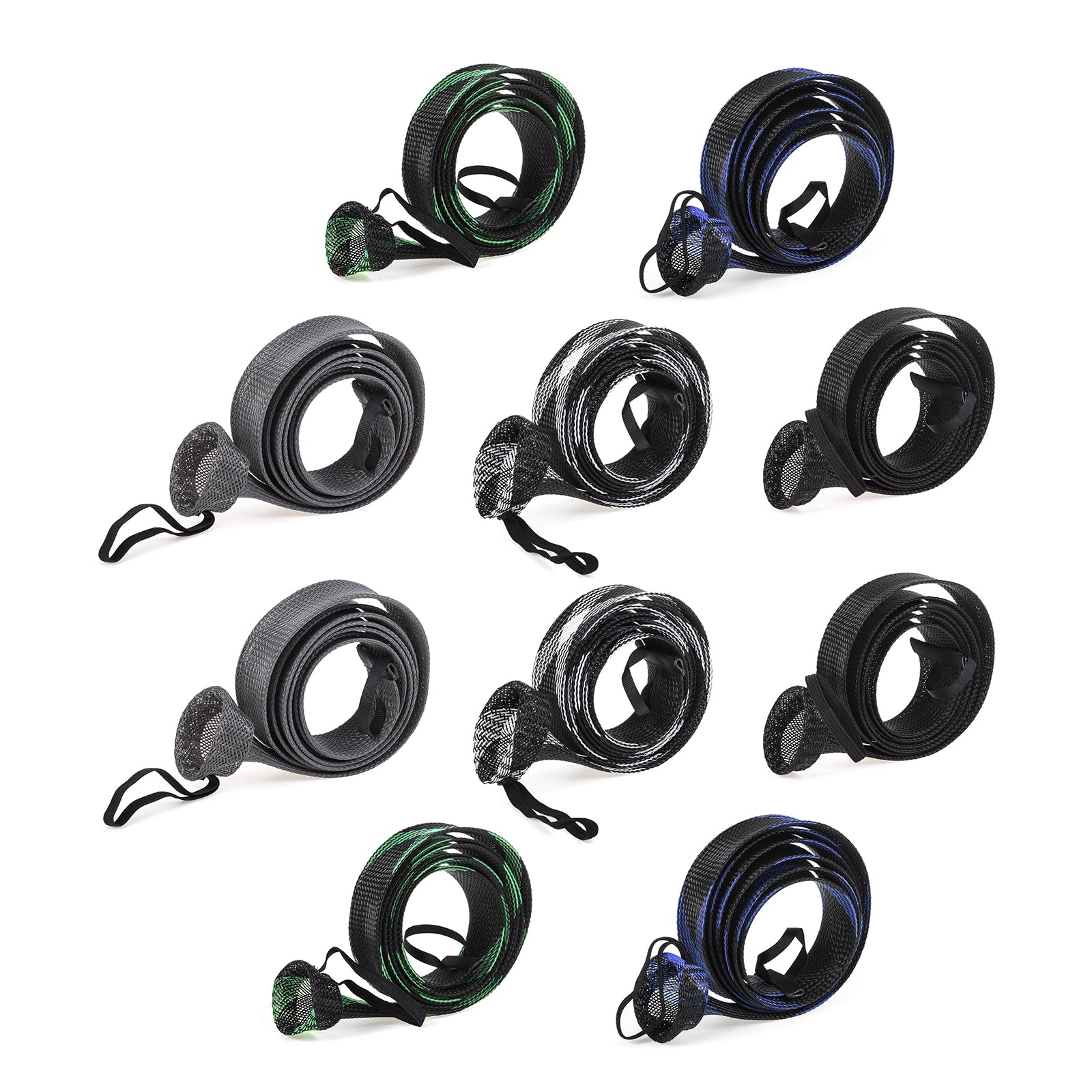 10pcs Leofishing Fishing Rod Sleeve 74 8in Braided Mesh Rod Cover with Straps