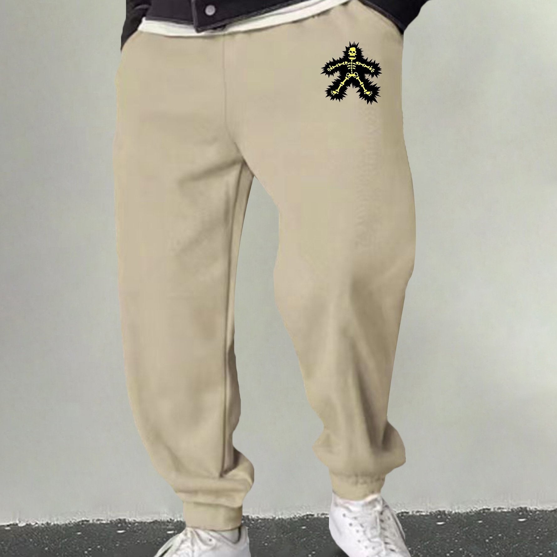 Men's Skeleton Graphic Sweatpants Casual Drawstring Joggers