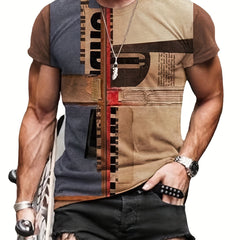 Men's 3D Graphic T Shirt Collage Style Active Tee for Summer