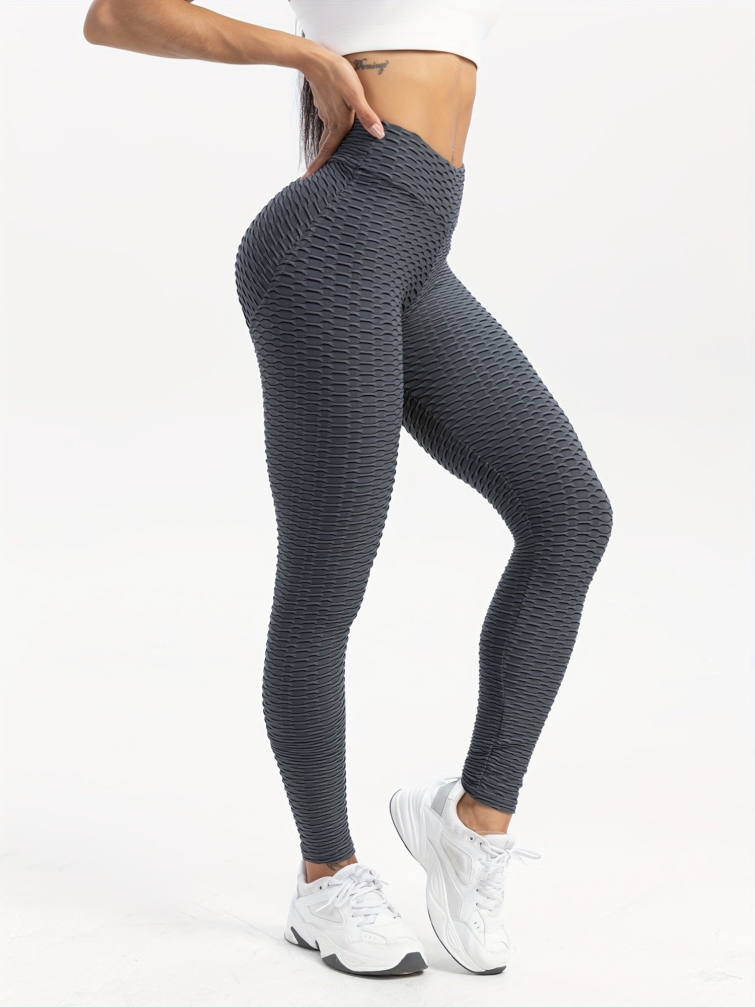 Honeycomb Jacquard Yoga Sports Pants Butt Lifting Slimming Leggings