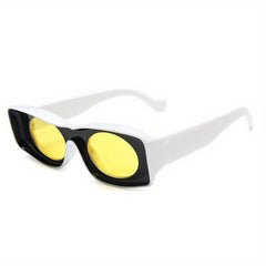 Rectangular Frame Sunshade Sunglasses UV Protection Vintage Hip Hop Eyewear