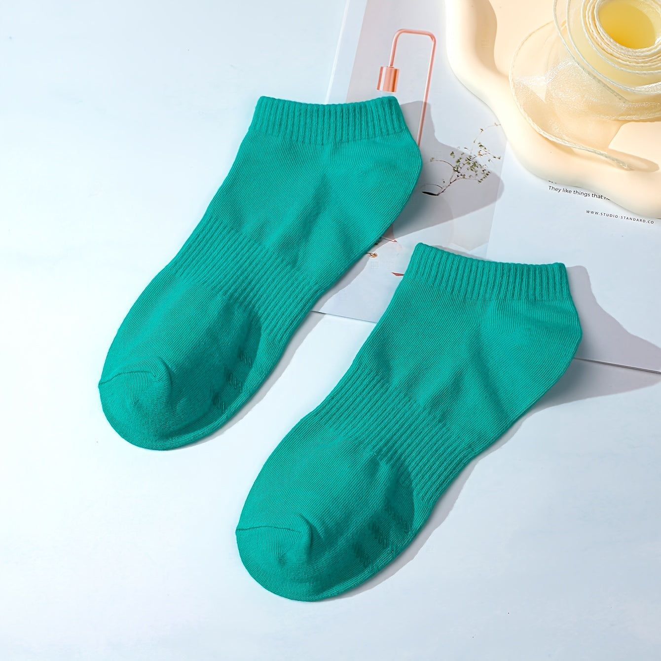 9 Pairs Solid Short Socks Ankle Socks Women's Stockings