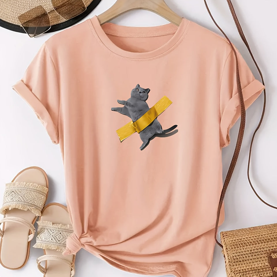 Cat Tape Iron-on Transfer Decal for DIY T-Shirts, Hoodies, Pillows, Backpacks